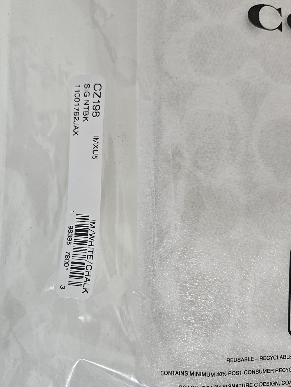 NWT Authentic Coach Chalk White C's Leather Notebook Cover And Journal Intact - Picture 3 of 5